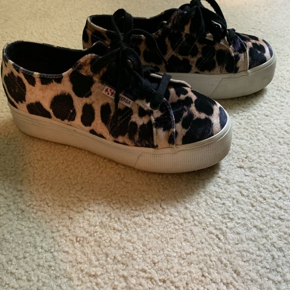 Superga leopard print sneakers size 8 - Picture 1 of 3